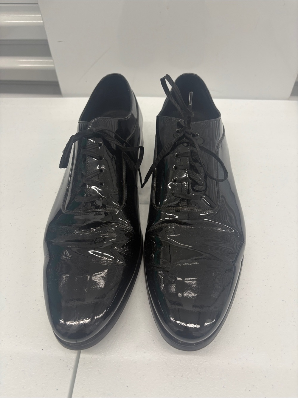 Suitsupply Black Patent Leather Lace-Up Oxfords Tux Shoes